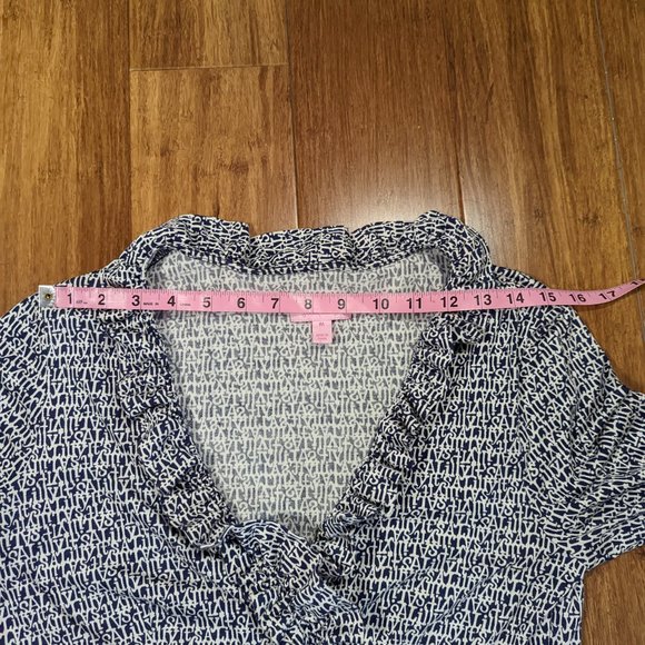 Lilly Pulitzer Blayney Navy/White Ruffle Dress It's a Lilly Print - Picture 11 of 14